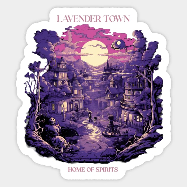 Lavender town - Home of spirits Sticker by Popstarbowser